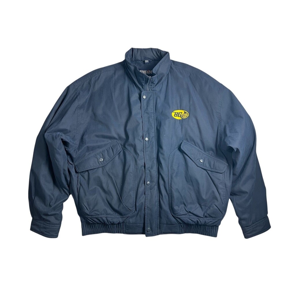 Time Out Navy BG Products Logo Water Resistant Bomber Style Jacket  Size XXL